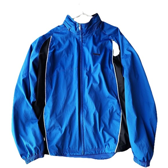 REEBOK Retro Track Jacket Men XL (Woman 2XL) Blue Full Zip Windbreaker Athletic - Picture 1 of 7